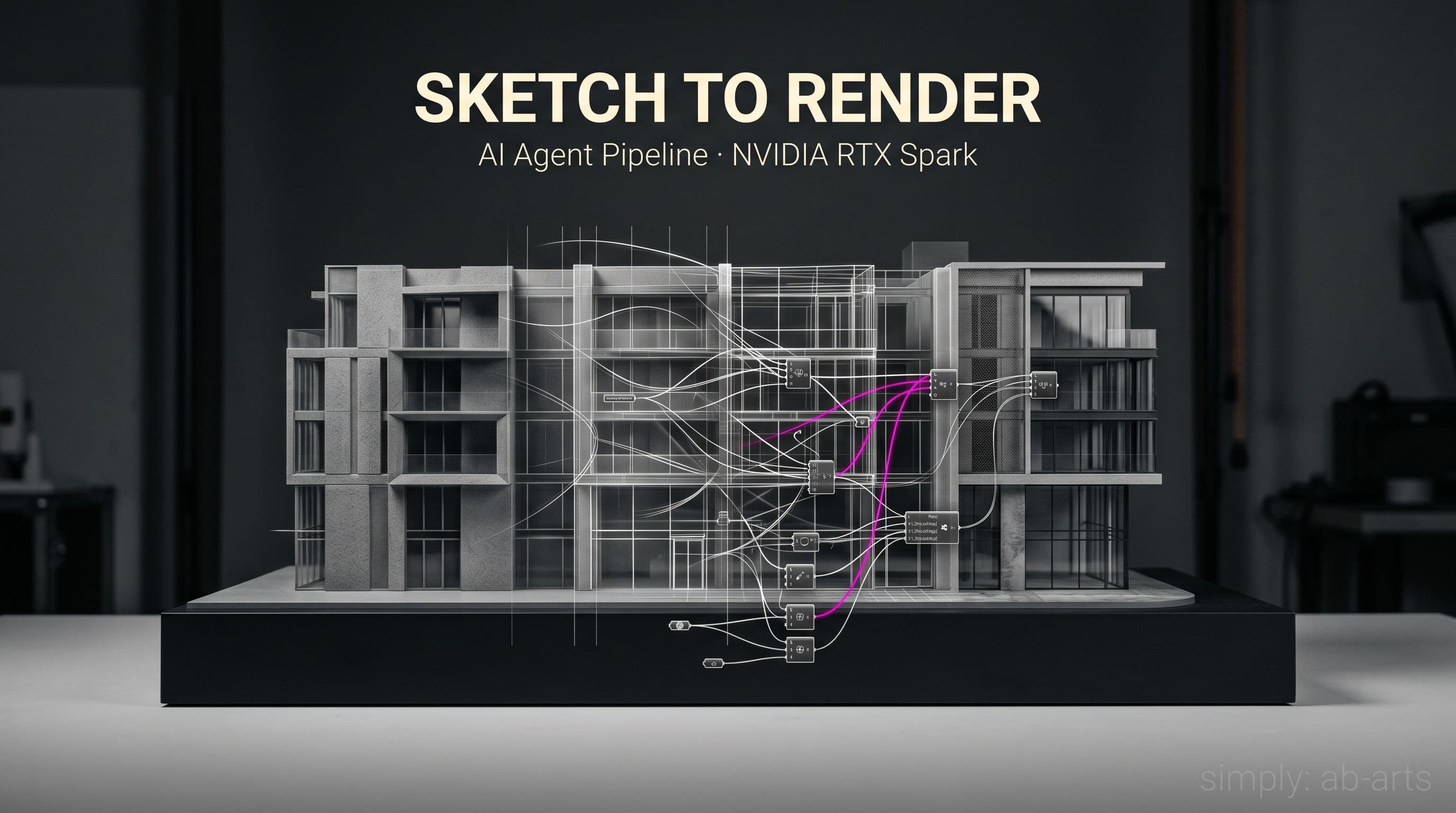 Du croquis au rendu : un agent IA orchestre Rhino, ComfyUI, Blender